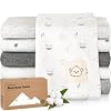 Organic Burp Cloths Baby Boy, Girl – 6-Pack Large 100% Cotton Burping Cloths for Babies, Spit Up Rags, Super Absorbent, Ultra Soft Newborn Rag, Gender Neutral, Machine Washable, Durable (Neutrals)