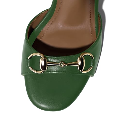 Image of iadore Women Fashion High Block Heel Shoes Strappy with Buckle Fashion Studded Round Open Toe Summer Dress Sandals Size 5-12 US