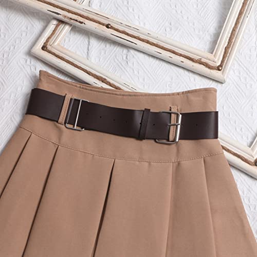 Jupe courte plissée doublée pour éviter la transparence, taille 44 kaki
