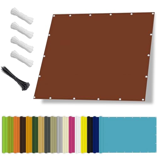 Sonnensegel wasserdicht 5x6M,Sonnenschutz- und Wetterschutz-Markise, UV-Schutz Schattiernetz mit Ösen und Kordel für Garten und Terrasse-Rostrot