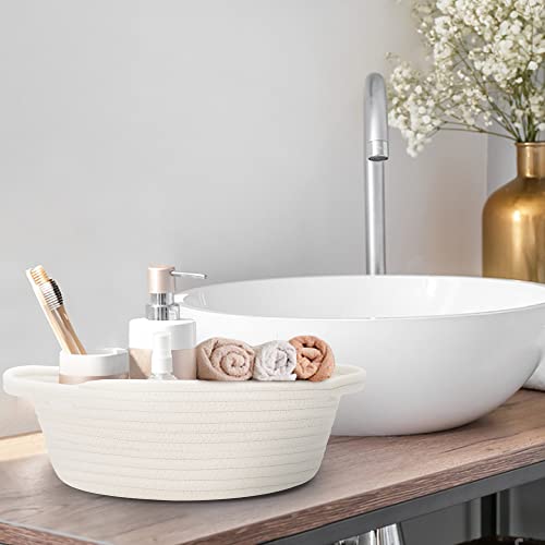 Mxmhome 3 Piece Baskets For Organizing - Woven Baskets For Storage, Cotton Rope Storage Baskets, Baskets For Shelves, Baby Nursery, Dog Toy Baskets, Cat Toy Box, Bathroom Organization Bin #TOP2