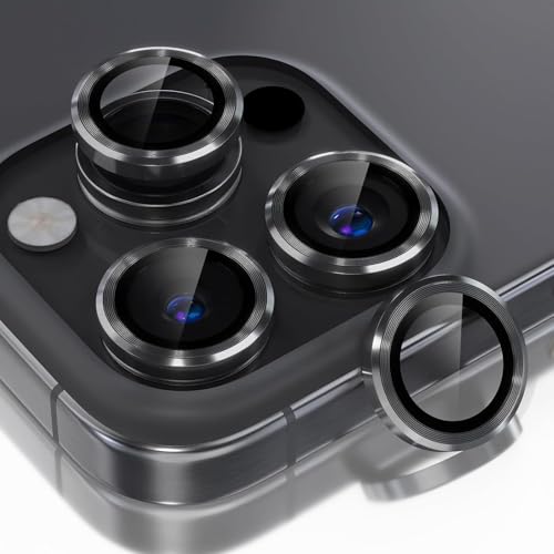 Image of CLITZ for iPhone 16 Pro /16 Pro Max Camera Lens Protector Original Individual Lens Screen Protector | 9H Hardness, Scratch-Resistant, Case Friendly (Black)