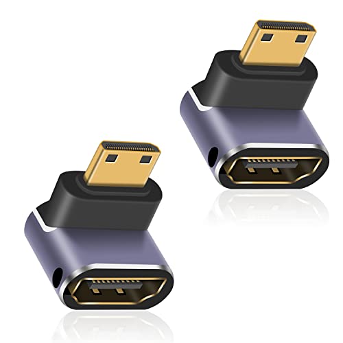 Duttek L���^HDMI�~�j HDMI�����A�_�v�^, 8K HDMI�~�j HDMI2.1�ϊ��A�_�v�^�[ Mini HDMI(�I�X) to HDMI(���X) �ϊ��A�_�v�^�����b�L�R�l�N�^ 8K@60Hz, 4K@144Hz, 2K@240Hz HDR�Ή�