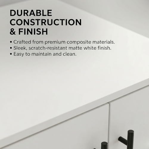 Image of FFO Matrix 2 Door Wardrobe with 2 Drawers | Multi-Purpose Wardrobe Organizer with Shelves | Engineered Wood Cupboard for Living Room, Bedroom & Office | Modern Sideboard Storage Unit White DIY.