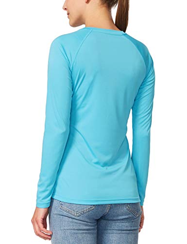 BALEAF Women's UPF 50+ Sun Protection T-Shirt SPF Long/Short Sleeve Dri Fit Lightweight Shirt Outdoor Hiking Blue Size S