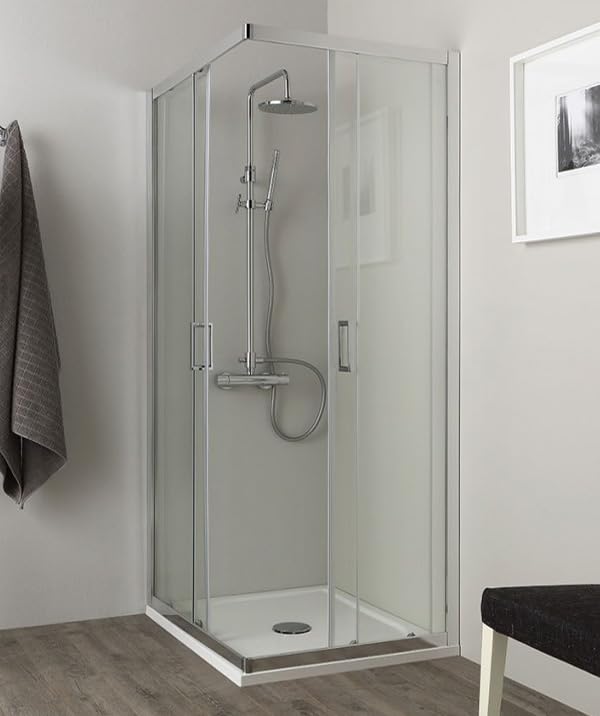 Hydra Box Doccia angolare Porta Scorrevole 80x80 cm Opaco