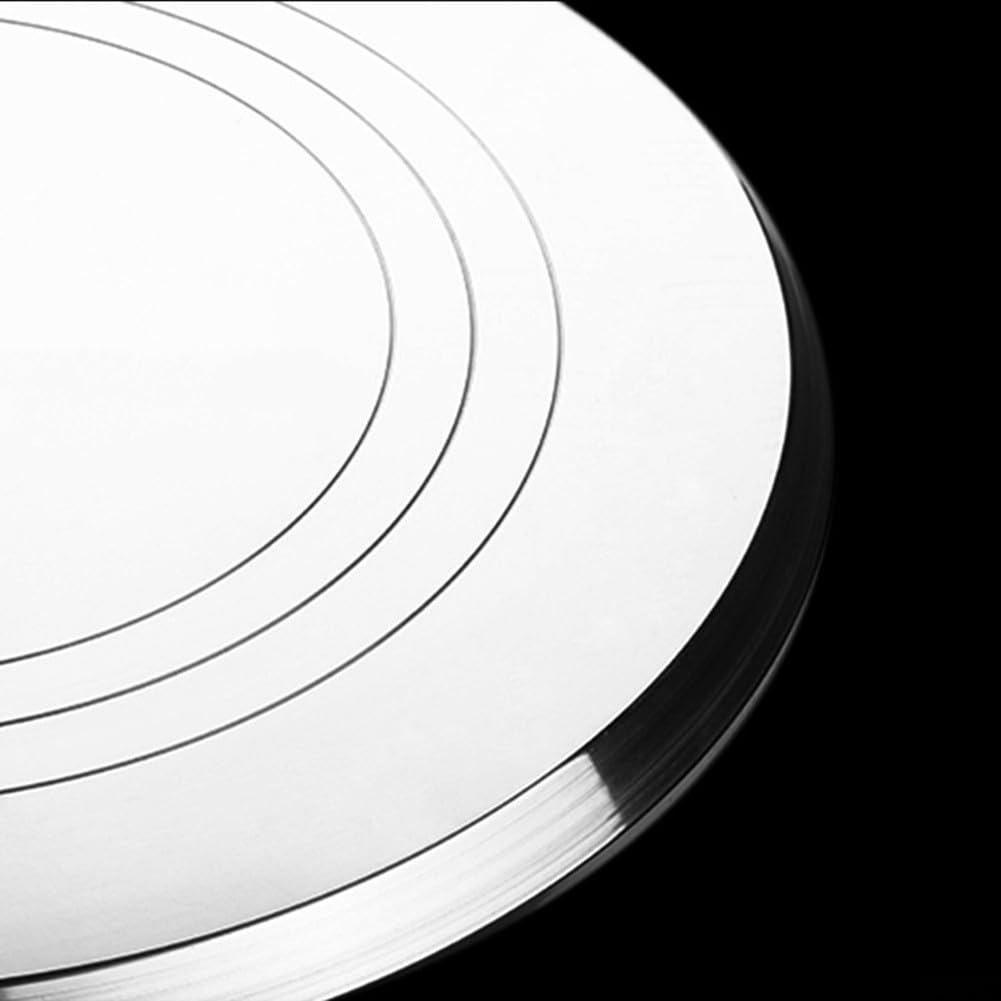Tocadiscos giratorios para tartas de 10 pulgadas, soporte giratorio para tartas, tocadiscos giratorios de aleación de aluminio, parte inferior de silicona antideslizante