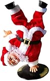 IBLUELOVER Weihnachtsdeko Singender Weihnachtsmann Tanzender Nikolaus Dekofigur mit Musik Spielzeug Weihnachtsdekoration Lustige Elektrisch Santa Claus Swinging Weihnachten Figur Geschenk