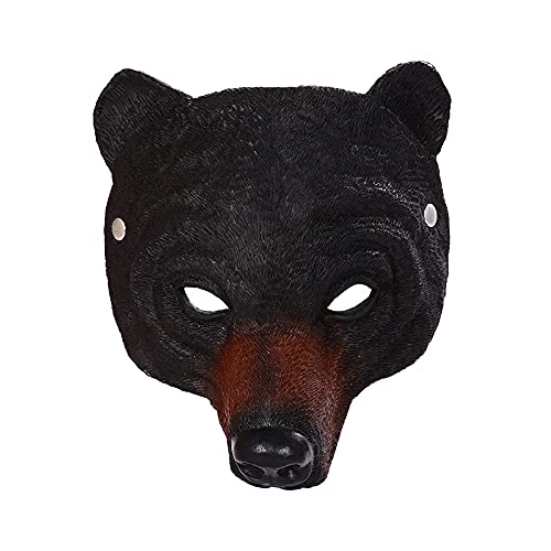 Cute Animal Bear Half Mask Monster Raptor Head Halloween Masquerade Half Mask Animal Adult Costume Cosplay Props