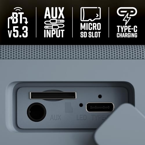 Image of ZEBRONICS Sonic POD S, Portable Bluetooth Speaker, 8 Watts, Upto 7h Backup, Passive Radiator, Call Function, Bluetooth v5.3 | mSD | AUX, TWS, with Carry Loop (Blue)
