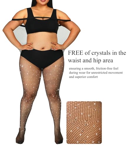 Plus Size Fishnet Tights Sparkly Mesh Stockings Woman's Glitter Pantyhose Shinny Hosiery High Waist Fine Mesh2