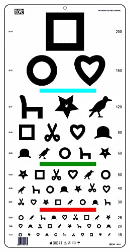 Image of Ewing Illiterate OPTOMETRIC Visual Acuity Eye Chart - 6 m - 28 x 56 cm