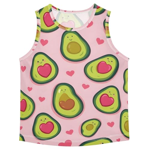 Boys' Tank Top Shirt Avocado Love Pattern Sleeveless T-Shirts