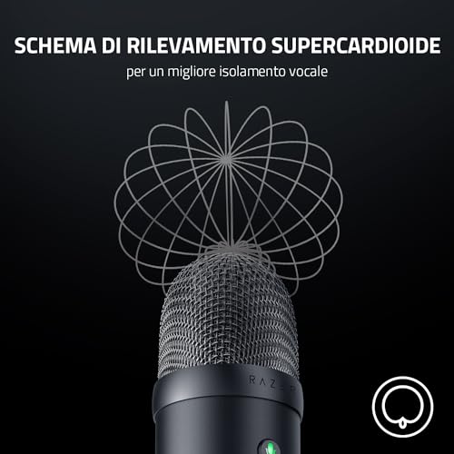 Seiren V2 X - Microfono USB per Streamer Microfono a Condensatore da 25mm (Modello Polare Supercardioide, Limitatore di Guadagno Analogico, Monitoraggio Microfono) Nero - Microfono streaming - Immagine 3