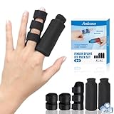 Trigger Finger Splint and Ice Pack Sleeve (3+2 Set) for Pain Relief Injured Fingers Straightening Arthritis joint stabilizer, Fit for Middle Index Ring Pinky Thumb Finger, Right Hand and Left Hand