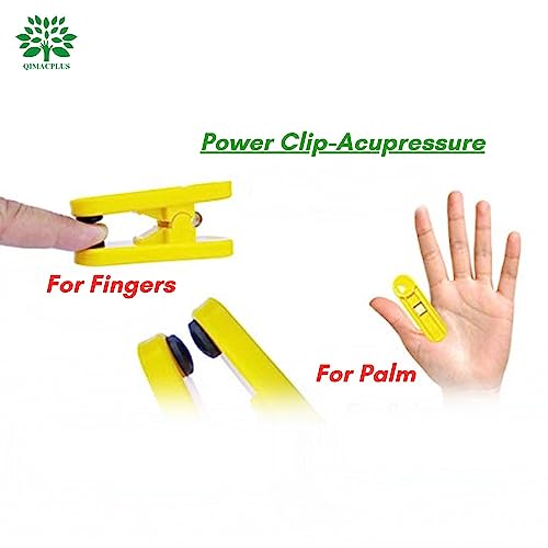Image of QIMACPLUS - Power Clip for Acu Points Finger Sujok and Zone Therapy Magnetic | finger zone therapy tool 4 Pcs Yellow