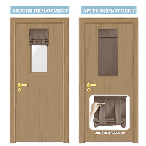 RYB HOME Sightlight Door Window Curtains, Privacy Half Window Curtains Thermal Insulate Covering for Patio/Glass/Front Door, 12 inch x 40 inches, Mocha, 1 Panel
