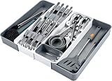 Expandable Silverware Drawer Organizer,Adjustable Kitchen Drawer Organizer with 8 Compartments,Compa