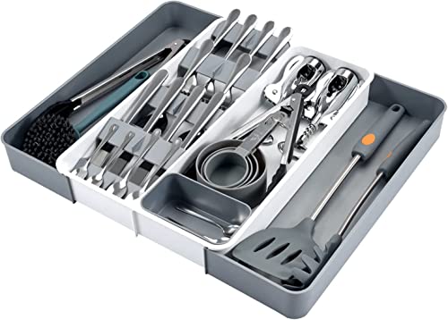 Expandable Silverware Drawer Organizer,Adjustable Kitchen Drawer Organizer With 8 Compartments,Compact Utensil Organizer,Multi-Purpose Cutlery Organizer,Large Capacity Utensil Tray For Spoons,Knives #TOP5