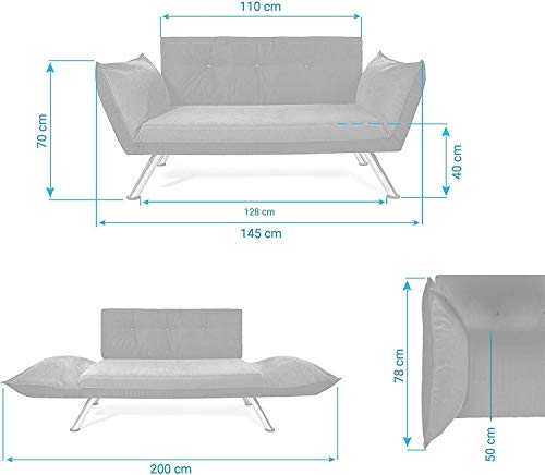 Easysitz Sofa 2 Sitzer Schlafsofa Zweisitzer Klein 2-Sitzer Couch Schlafsessel Bettsofa Futon Bed Sessel Sitz Kleines… – Bild 7
