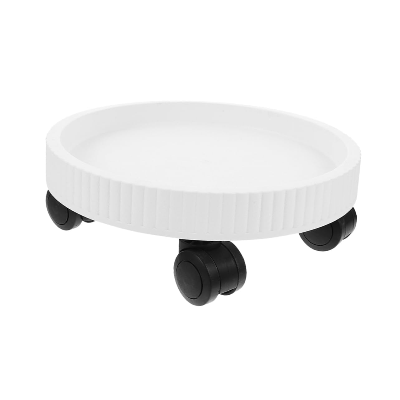 Plateau rond à roulettes pour plantes en PP blanc pour pot de fleur