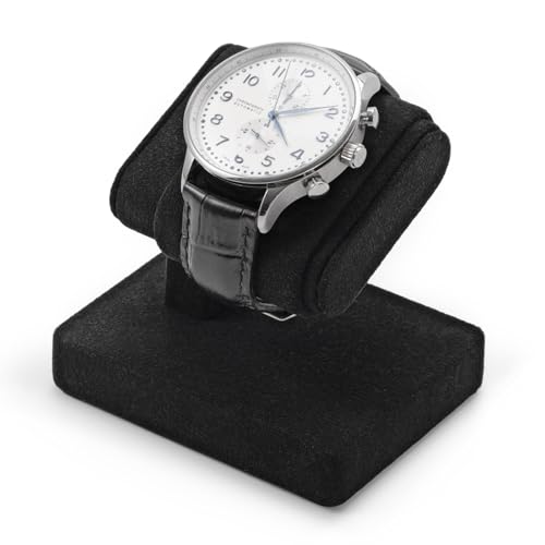 Papten Microfiber Single Watch Display Stand Watch Holder for Men Jewelry Showcase Stand for Home Retail Store Displays Collector Gifts(Black)