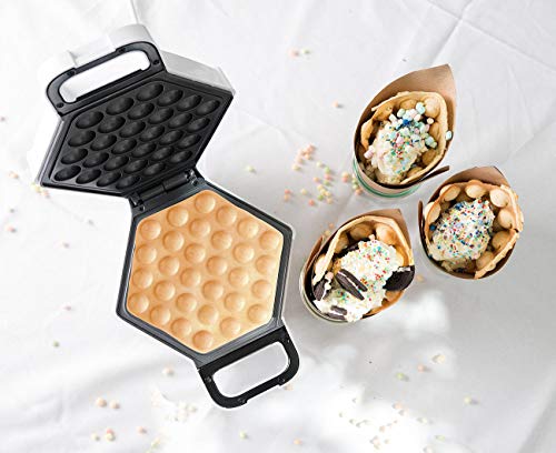 Rosenstein & Söhne Bubble Waffel Maker: Waffeleisen für Bubble Waffeln nach Hong-Kong-Art, Anti-Haft, 700 Watt (Waffelmaker, Waffeleisen für Bubblewaffel, Eis)