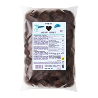 nut&me Cioccolato fondente KETO 1 kg | Gocce di cioccolato | Vegetariano e Senza glutine nè zuccheri aggiunti | Senza OGM | Perfetto per pasticceria