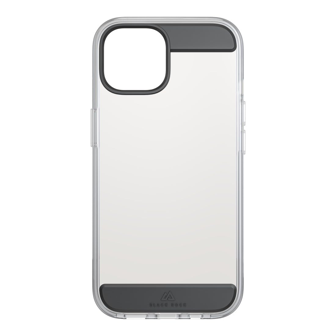 Black Rock Case for iPhone 15 (Slim, TPU, TPU Padding, Robust, Shock-Absorbing, Antibacterial, Transparent, Cover, Mobile Phone Case for iPhone 15, Case, Mobile Phone Case) Black