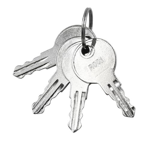 Image of R001 RV Keys 4Pcs, Universal Compartment Door & Baggage Lock Keys, Chrome Finish, Enhanced Security