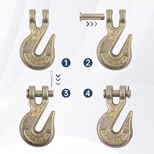 Batoneco 5/16" Clevis Grab Hooks G70 Chain Hook For Trailer Towing, Machinery Lifting, Cargo Transport, Alloy Steel Forged 5400 Lbs Wll (2-Pack) #TOP4