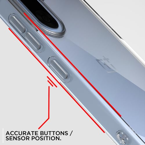 Image of Pikkme Back Cover for OnePlus Nord Ce 5 5G PC + TPU Clear Transparent Raised Edges Shockproof Protective Phone Bumper Case(Transparent)