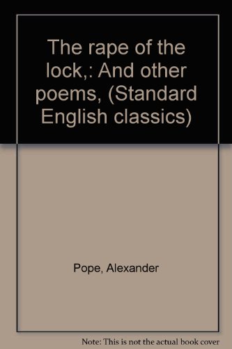 The rape of the lock,: And other poems, (Standa... B00085ZXC2 Book Cover