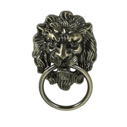 Perilla de cabeza de león con anillo de bronce para embellecer cajones 2