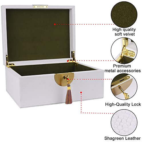 Xigexige White Memory Keepsake Box With Hinged Lid And Latch For Precious Items, Decorative Storage Box Store Jewelry Toys Keepsakes Photos Gift Boxes #TOP3