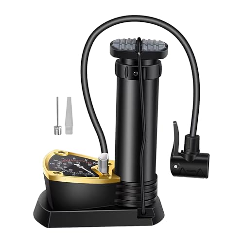 Zunetsutock Compresor de pedal – Bomba manual multifunción para vehículos eléctricos y bicicletas | Inflador compacto con indicador de presión, accesorio portátil para scooter Sedan y uso Domest