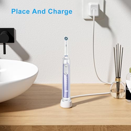 Image of Charger for Oral B iO Series 2 3 4 5 6, Pro 300 400 500 1000 3000 5000,Genius, Smart 360 2000 Electric Toothbrush Charger Base Model 3757, Inductive Charging Base Waterproof Power Cord