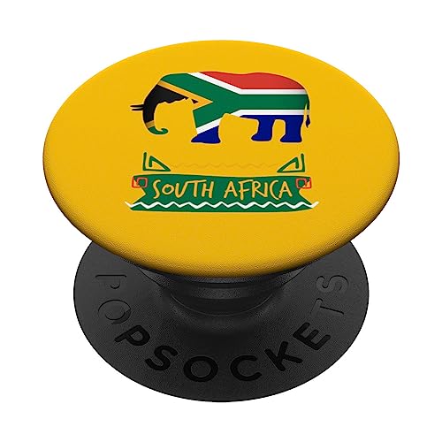 Elephant South Africa Outfit Ideas Kids & South African Flag PopSockets Swappable PopGrip, Black