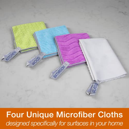 Image of Bona Microfiber Cleaning Cloths Multipack 4 Count (Pack of 12)