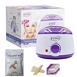 Vaxy Waxing Kit Wax Warmer Electric Wax Pot Heater with Accessories, A Complete at-Home Hair Removal Wax Kit Painless Hard Wax for full Body, face, Bikini Area, Eyebrows (Coconut)