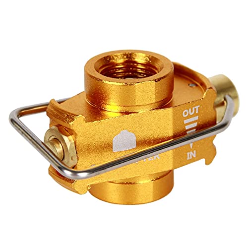 Aiciyimo Camping Gas Saver Plus Converter Shifter Refill Flat Tank Conversion Adapter Valve, Golden