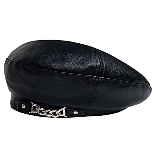 MEGAUK Damen Barett Französische Mütze Ledermütze Mädchen Beanie Maler Kappe Prinzessinhut Fraumütze Baske Baskenmütze Beret Cap Frühling Herbst Winter Hut