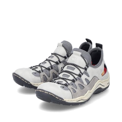 Rieker Damen Low-Top Sneaker L0539, Frauen Halbschuhe, lose Einlage,Sportschuhe,Freizeitschuhe,Turnschuhe,Laufschuhe,grau (40),38 EU / 5 UK