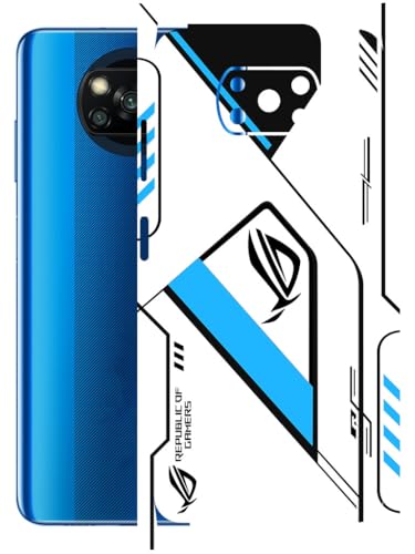 Image of AtOdds - Full Body Back Screen Guard Protector Film - Lamination Wrap Skin Sticker Compatible with Poco X3 PRO | Scratchproof Matte Finish (RogBlue)
