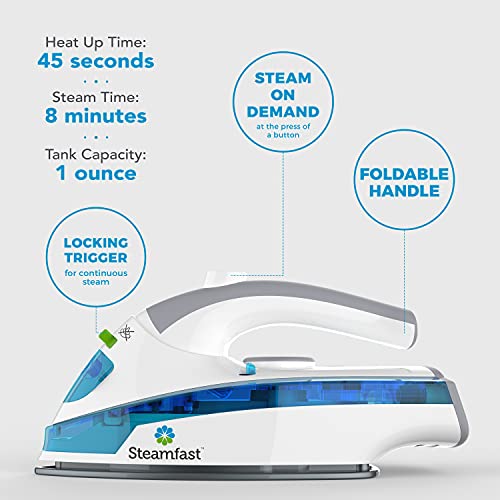 Steamfast SF-710 Mini Steam Iron, Non-Stick Sole Plate thumb #3