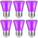 AWE-LIGHT 4-Pack 2W LED Colored Purple Light Bulb G45 E26 Medium Base Color Light Bulb for Wedding Halloween Christmas Party Bar Mood Ambiance Decor (Purple)