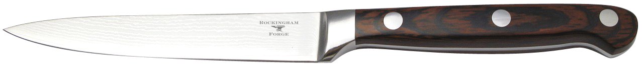 Rockingham Forge 67 Layered Damascus Steel 5” Utility Knife with Riveted Pakkawood Handles and Full Tang Construction