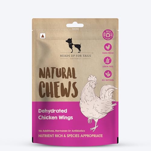 Image of HUFT Natural Chews - Dehydrated Chicken Wings for Dogs - 70 g | Single-Ingredient Dog Treats | No Additives, Antibiotics or Hormones | Grain-Free, No Preservatives | Support Joint Health