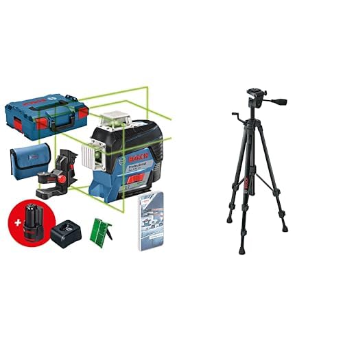 Bosch Professional 12V System nivel láser GLL 3-80 CG + Trípode para Láseres y Niveles BT 150