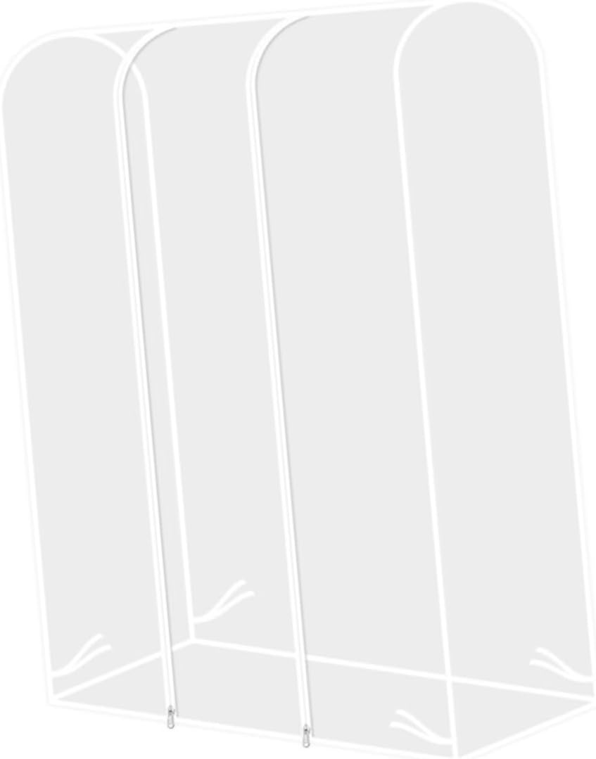KOMBIUDA Clear Garment Rack Cover with Zipper Clothing for Hanging Clothes Modern Transparent Storage
